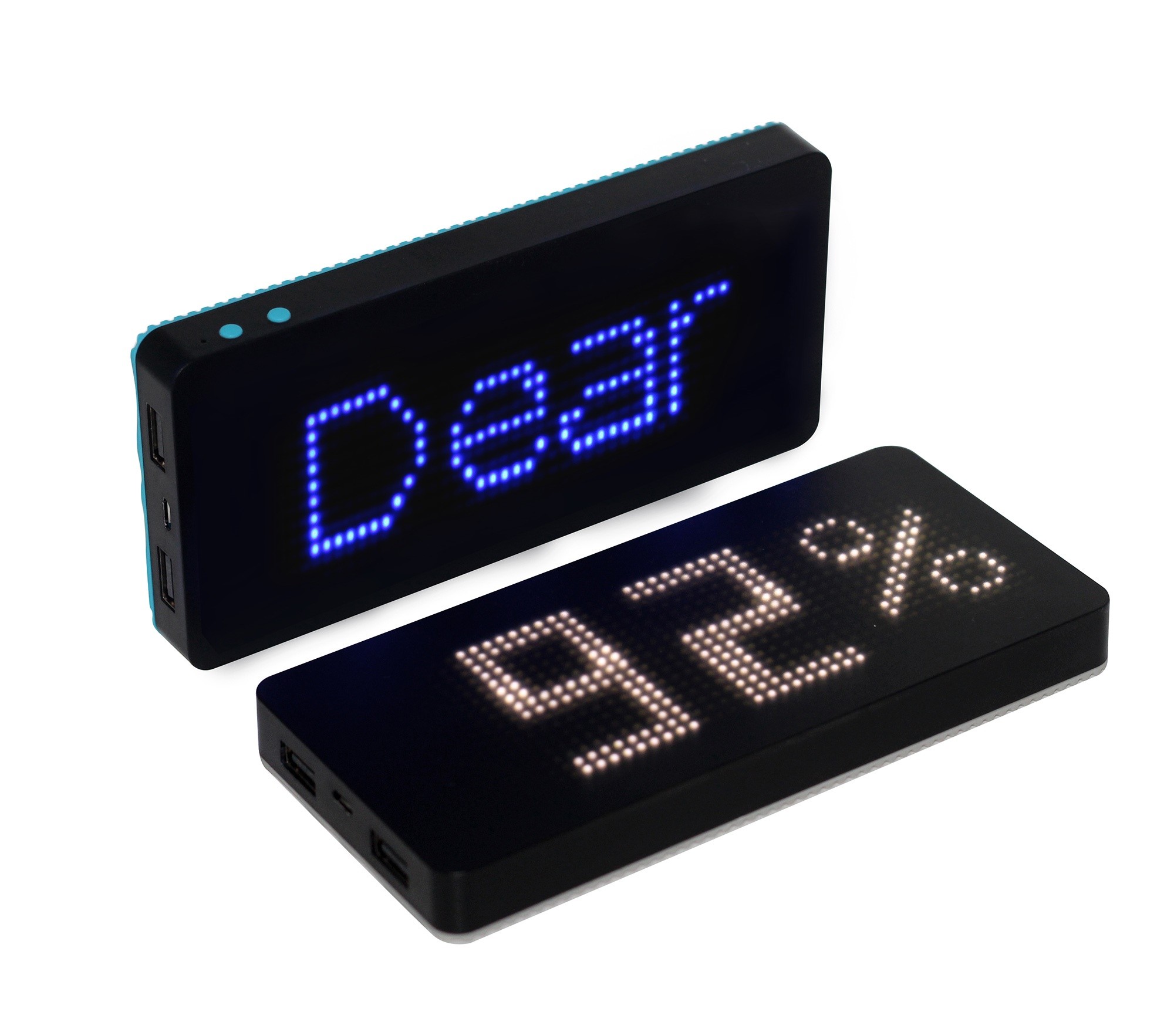 8000 mAh Solar Charger Power Bank with LED Clock