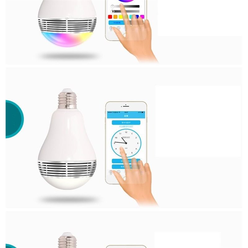 Lampada a LED lampadina Bluetooth E27 lampadina intelligente 4 foglie  pieghevole LED musica ventilatore proiettore lampada altoparlante lampada  telecomando - AliExpress