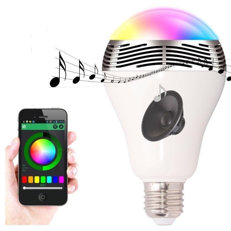 Lampada a LED lampadina Bluetooth E27 lampadina intelligente 4 foglie  pieghevole LED musica ventilatore proiettore lampada altoparlante lampada  telecomando - AliExpress